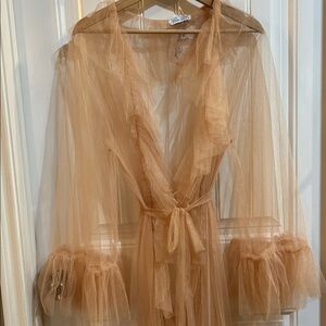 NW Sheer Ruffle Tie-Waist Beach Cover up Sz S